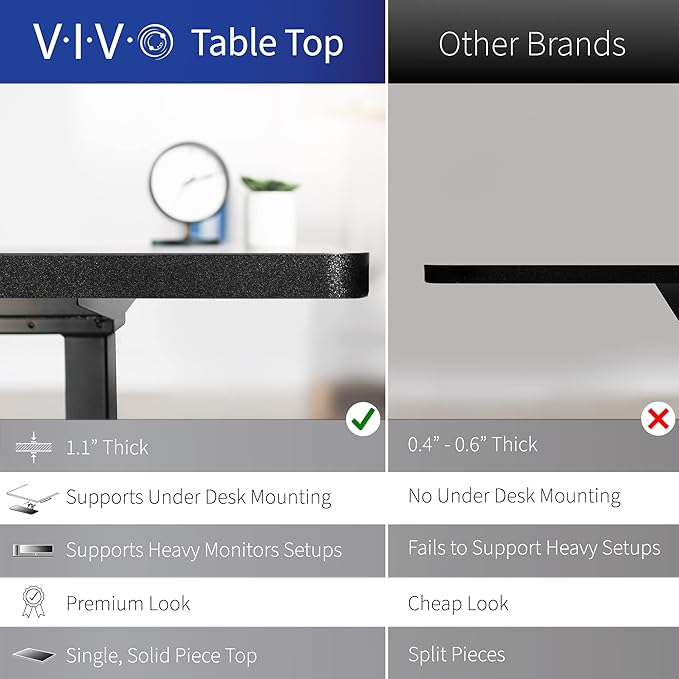 VIVO Electric 43 x 24 in Standing Desk, Memory Height Adjustment, 1B Series, One-Piece Dark Gray Top, Gray Frame, DESK-KIT-1G4G
