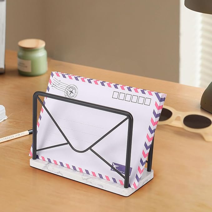 Modern Mail Holder for Home Office, Metal Letter Organizer Sorter for Desk - Image 6