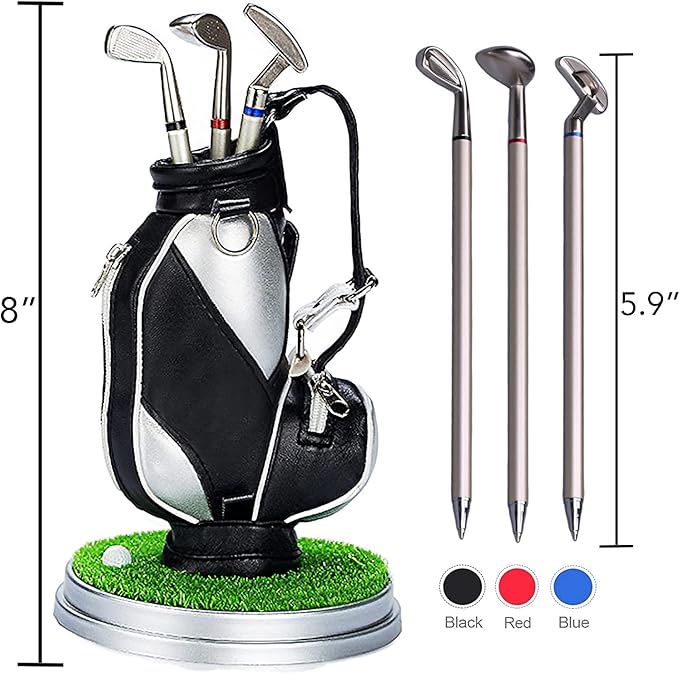 Jishi Golf Gifts for Men Golf Pen Holder Stocking Stuffers for Adults Men Golfers, Funny White Elephant Gifts for Adults Useful Unique Office Supplies Desk Accessories Decor Gadgets for Boss Dad Women-DeskLoop Office