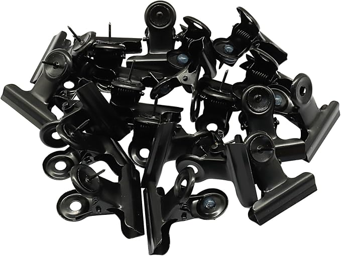 20Pcs Black Push Pins Metal Push Pin Clips, Pushpin Clip Bulldog Clip - Image 5