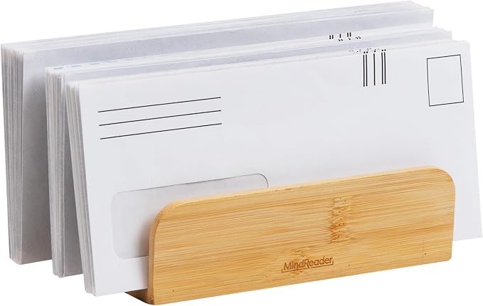 Mind Reader 3-Tier Mail Sorter, Desktop Organizer, Mail Organizer, 6.75"L x 4"W by MindReader