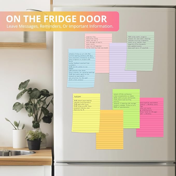 Lined Sticky Notes, 24 Pads, 4x6 Inches, Large Sticky Notes - Image 7