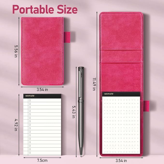 WEMATE 10 Pieces Small Notepad Holder Set Pocket Notebook - Image 7