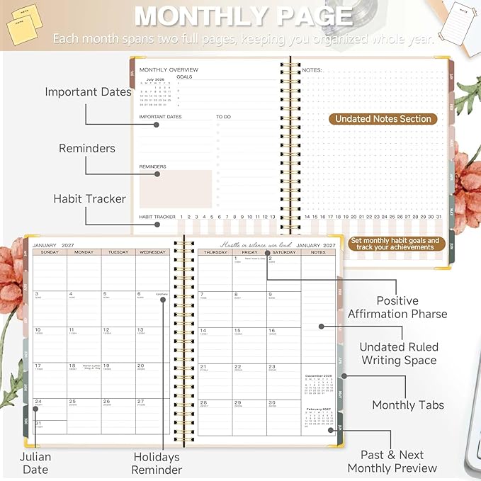 Large 2026-2027 Academic Planner, Weekly & Monthly Appointment Book from Jul. - Image 4