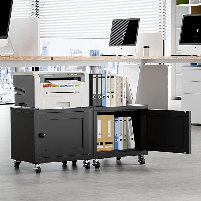 Small Printer Stand with Storage, Home Office Printer Table - Image 2