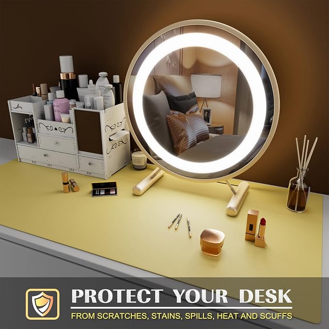 K KNODEL Small Office Leather Desk Mat, Mouse and Keyboard Pad, Computer and - Image 6