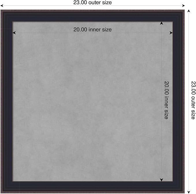 Amanti Art Black Framed Magnetic Board 23x23 Medium Vision Board - Image 2