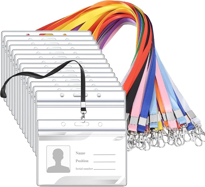 30 Pack Name Tag Lanyards with Id Holder by Prudiut