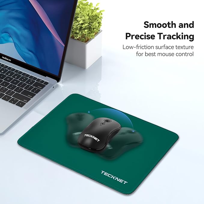 TECKNET Mouse Pad with Anti-fray Stitchin, Waterproof Surface & Non-Slip Rubber - Image 4