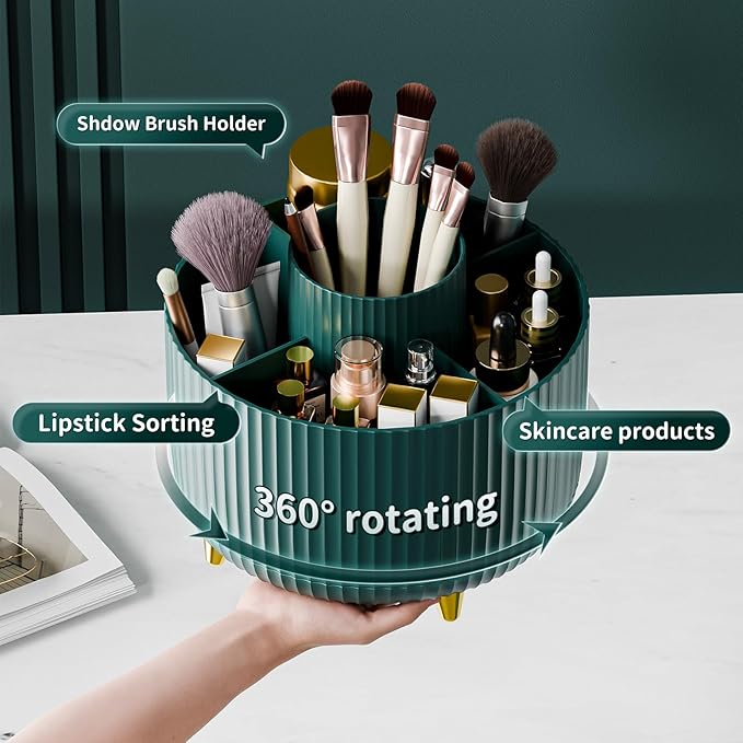 fanado 360° Rotate Makeup Brush Holder Organizer, Makeup Organizers Countertop - Image 2