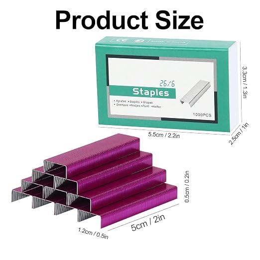 Multibey 5-Pack Rose Red Staples Bulk Refill - Image 2
