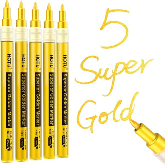 HOTU 5 Pack Super Gold Paint Markers by HOTU