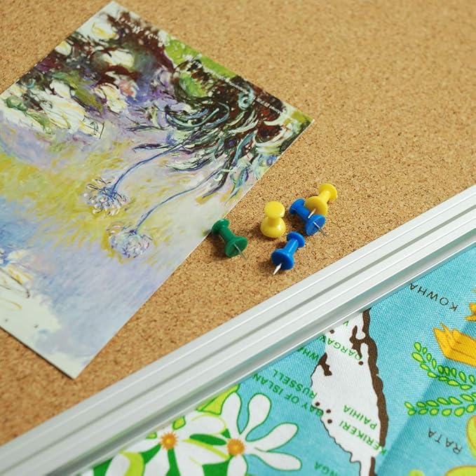 Lockways Cork Board Bulletin Board, 2 Pack Double Sided Corkboard 36" x 24", Wall-Mounted Silver Aluminum Message Presentation Notice Board 3 x 2 Feet-DeskLoop Office