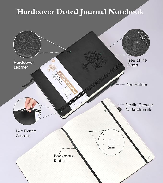 Bullet Dotted Journal Notebook, 360 Numbered Pages Dot Grid Notebooks 8.5 x 11 - Image 3