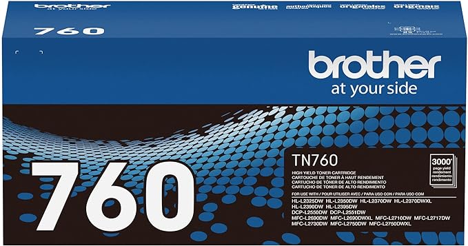 Brother Genuine TN760 High Yield Black Toner Cartridge - Image 2