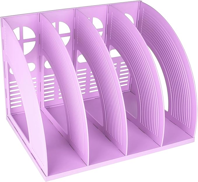 SAYEEC Sturdy Magazine Holder 4 Compartments Plastic Desktop File Organizer by SAYEEC