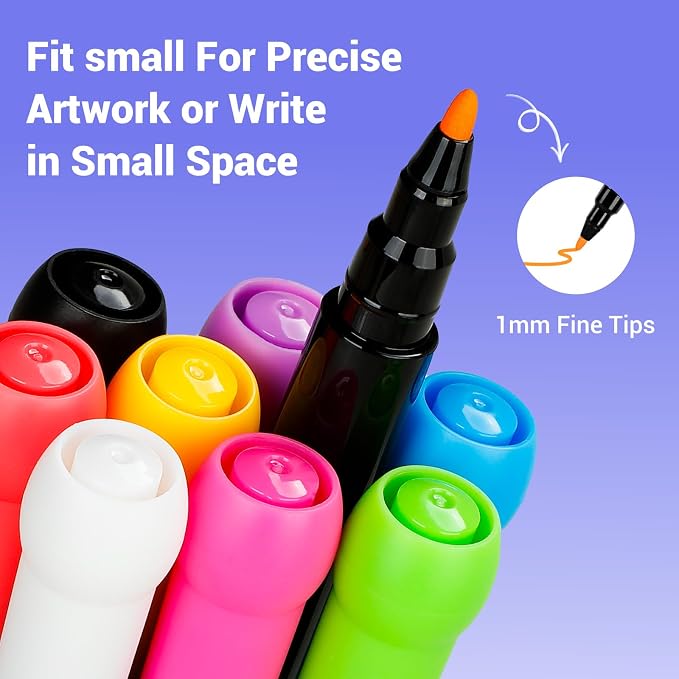 JR.WHITE Liquid Chalk Markers, 18 Pack Wet Erase Markers - Image 5