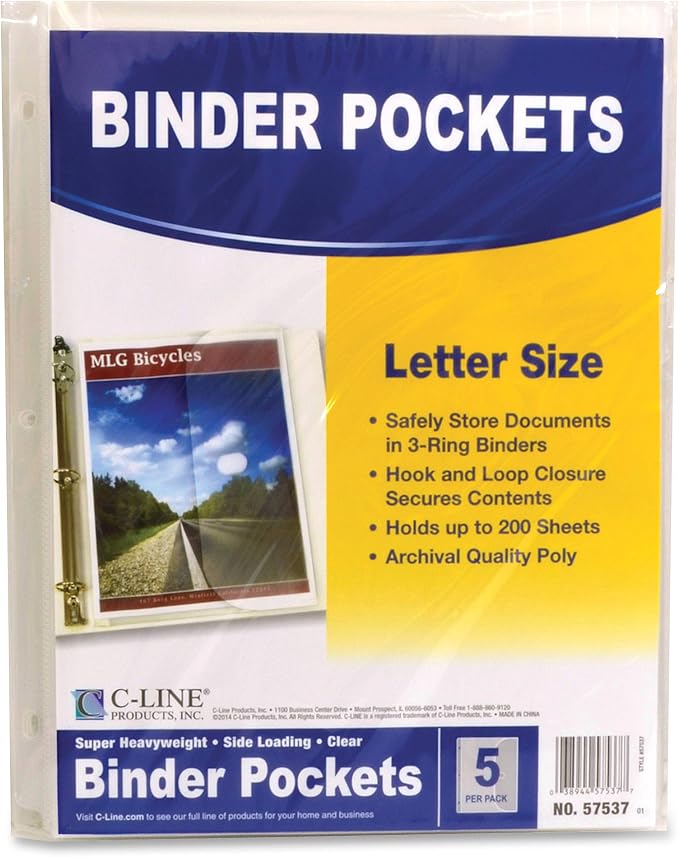 C-Line Poly Binder Pockets, 9.25 x 11.5 - Image 5