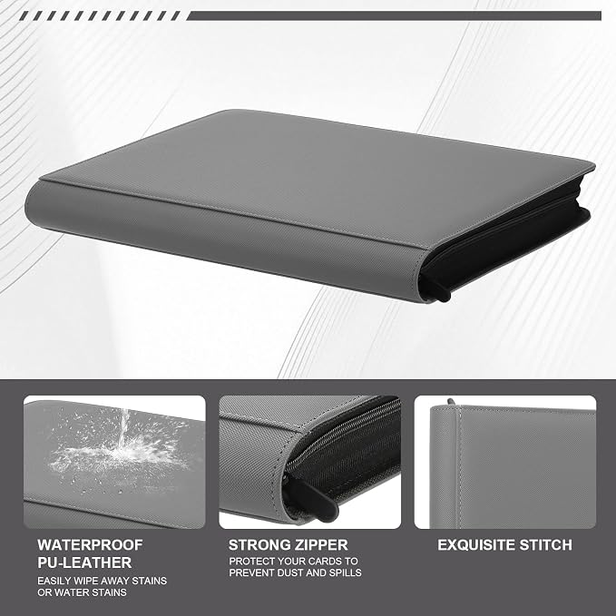Toploader Binder, Trading Card Binder Storage Hold up 288 Cards 9-Pocket Top - Image 2