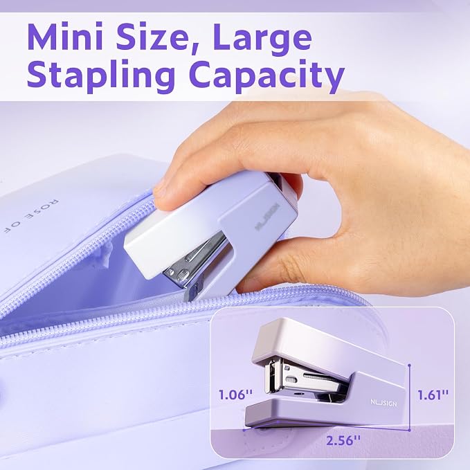 NUSIGN Mini Stapler with 830 Staples, Small Cute Desk Staplers, 25 Sheet - Image 7