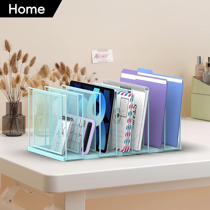 File Organizer for Desk, 7-Section Vertical File Sorter, Paper Holder Organizer - Image 2
