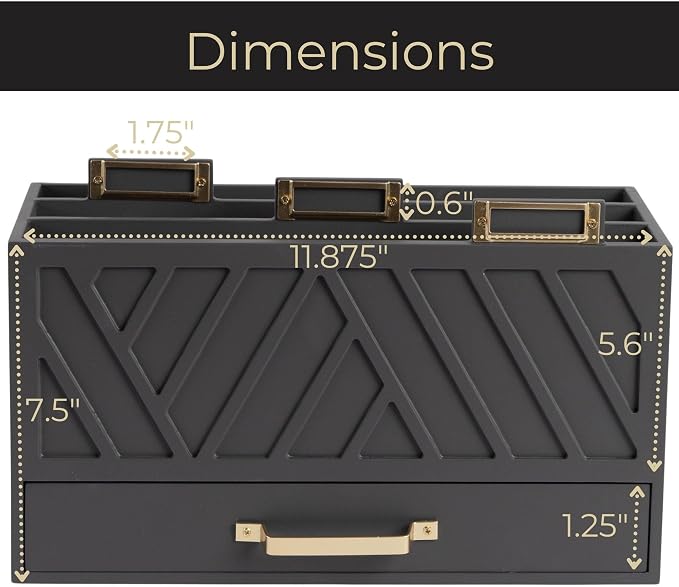 BLU MONACO | Grey Three-Tier Desktop Mail Organizer - Image 6