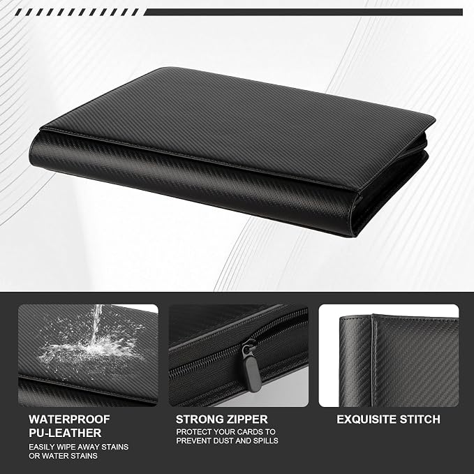 Toploader Binder, Trading Card Binder Storage Hold up 288 Cards 9-Pocket Top - Image 2