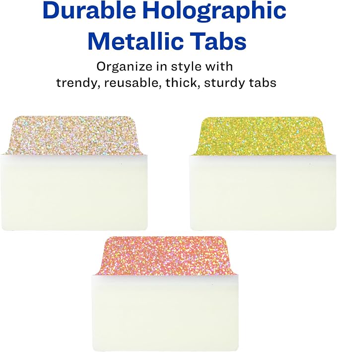 Avery Multi-Use Ultra Tabs, Holographic Sunset Ombre Colors, 18 Repositionable - Image 2
