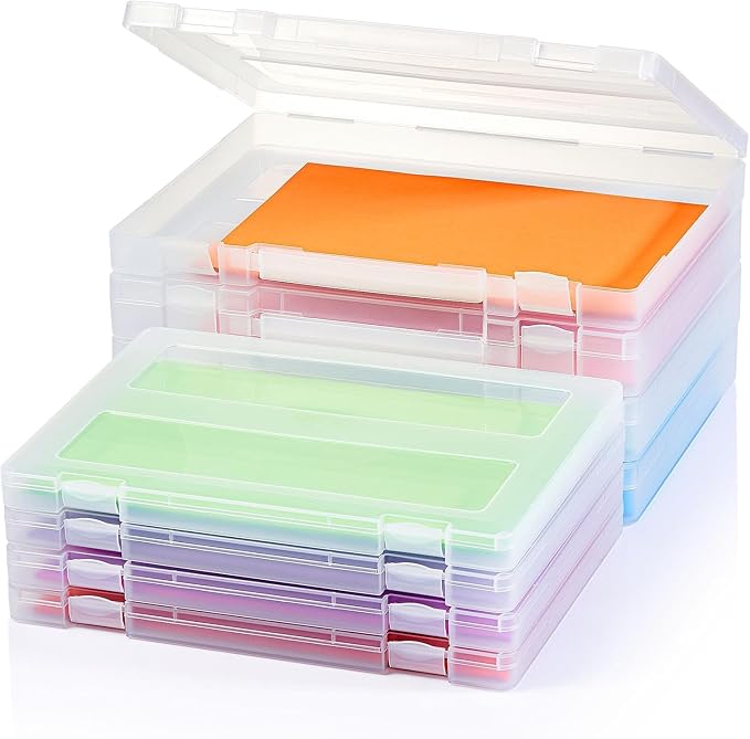 Denkee 8 Pack A4 Paper Organizer Box, Plastic Board Game Storage by Denkee