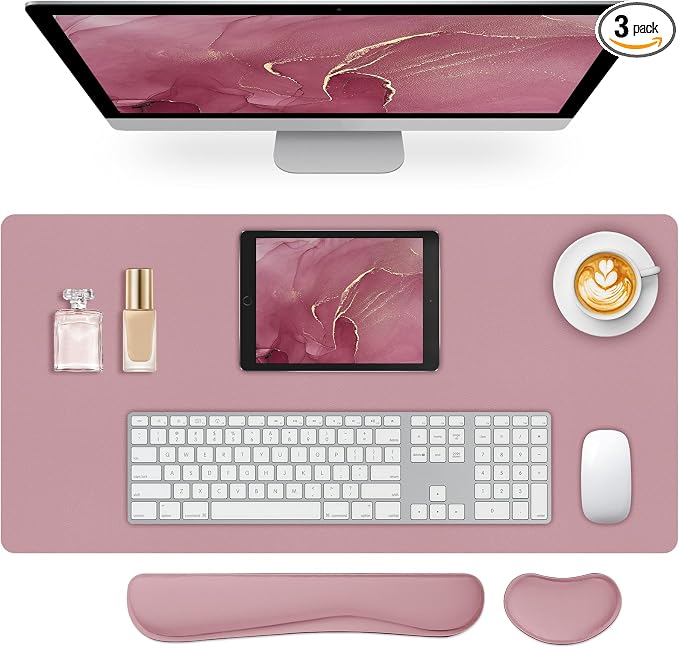 Mouse Pad and Keyboard Wrist Rest, 3-in-1 Large Keyboard and Mouse Pad Set by Meetcolor