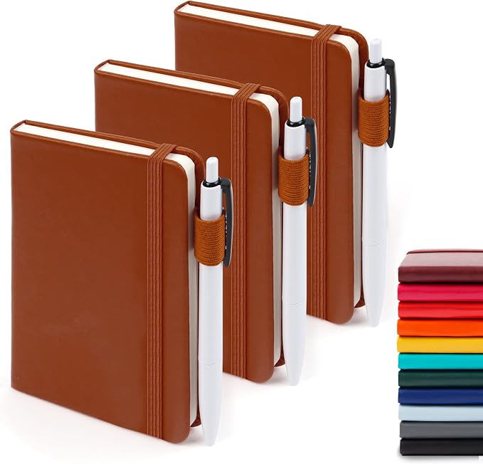 feela 3 Pack Pocket Notebook Journals, Mini Cute Small Journal Notebook Bulk by feela