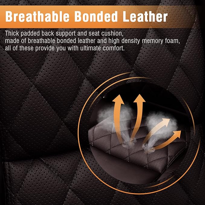 EZAKI High Back Office Chair-Flip-up Arms Executive Computer Desk Chair, Built-in Lumbar Support Thick Padded Adjustable Rock Tension Ergonomic Design for Back Pain (Brown)-DeskLoop Office