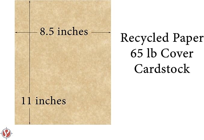 Aged Stationery Parchment Recycled Paper | 65Lb Cover Cardstock | 8.5” x 11” Inches | 50 Sheets Per Pack-DeskLoop Office