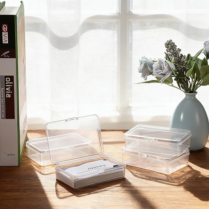 JUXYES 4 Pack Small Plastic Storage Containers Box - Image 2
