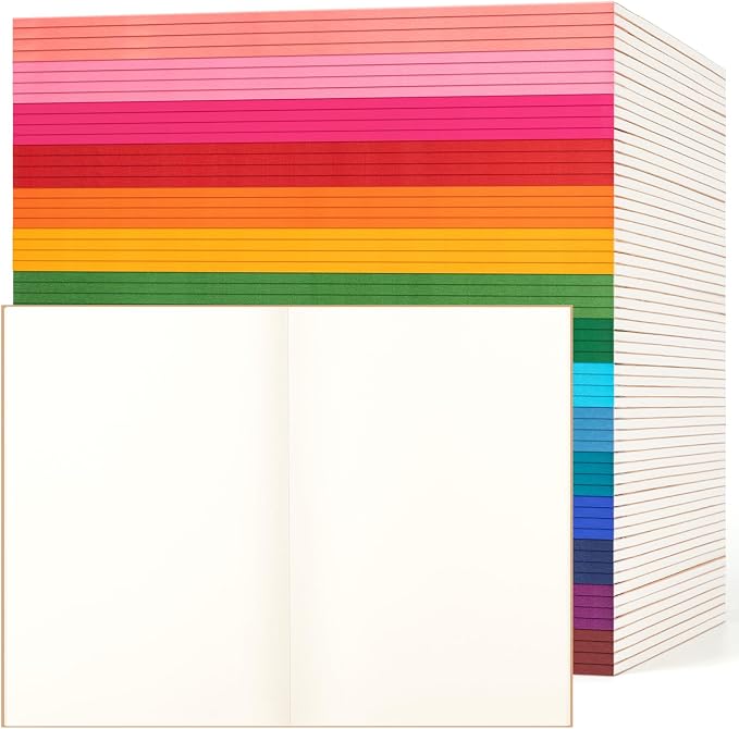 60 Pack Blank Notebook Journals Bulk, A5 Unlined Paper Composition Notebook by ALKALO