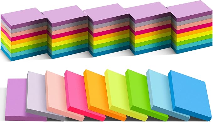 Mini Sticky Notes 1.5x2 in, 9 Colors Bright Strong Adhesive Post, Suitable by TKTB
