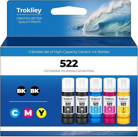 522 Ink Refill Bottles ET-2800 ET-4800 ET-2400 ET-2803 for 522 Ink Bottles Compatible for ET 2800 ET 4800 ET2800 ET 2400 ET4800 ET 2803 ET-2720 ET-4700 ET-4810 ET-2840 Printer (Not Subli)-DeskLoop Office