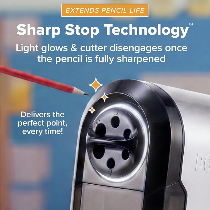 Bostitch Office SuperPro Glow Electric Pencil Sharpener, Sharpens Standard & - Image 7