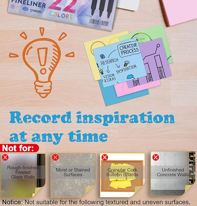 MyLifeUNIT Sticky Notes 3x3, Bulk Pack 54 Note Pads 5400 Sheets for Daily Reminder, Self-Stick Notes with 6 Assorted Colors-DeskLoop Office