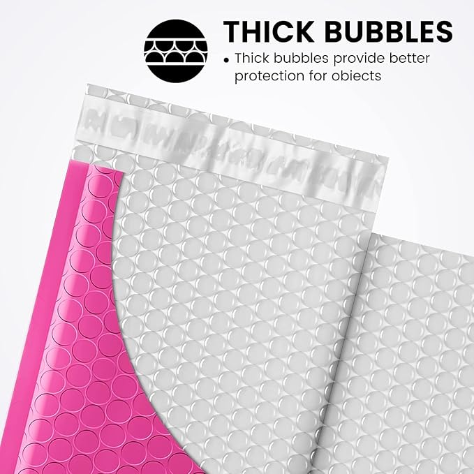 Fuxury Bubble Mailers 4x8" 800 Pack Pink Bubble Mailers Usable Size 4x7” Small - Image 3