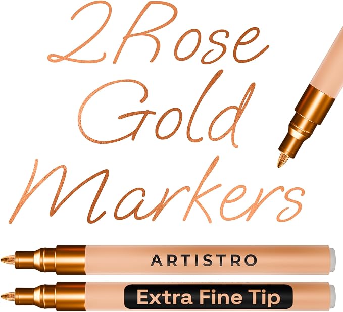 ARTISTRO 2 Rose Gold Acrylic Paint Markers by ARTISTRO