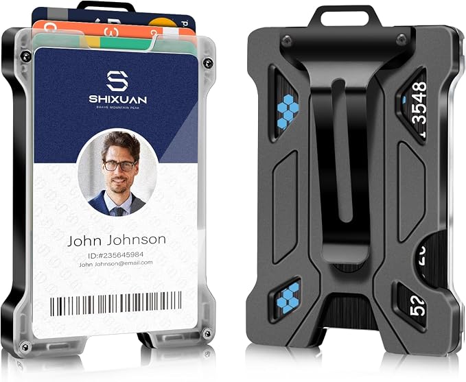 ID Badge Holder with Retractable Clip, Credit Card Holder, Keychain Wallet by SHIXUAN