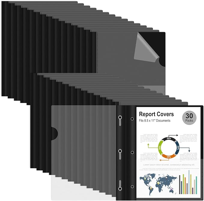 Ndsox 30 Packs Clear Front Report Covers by NDSOX