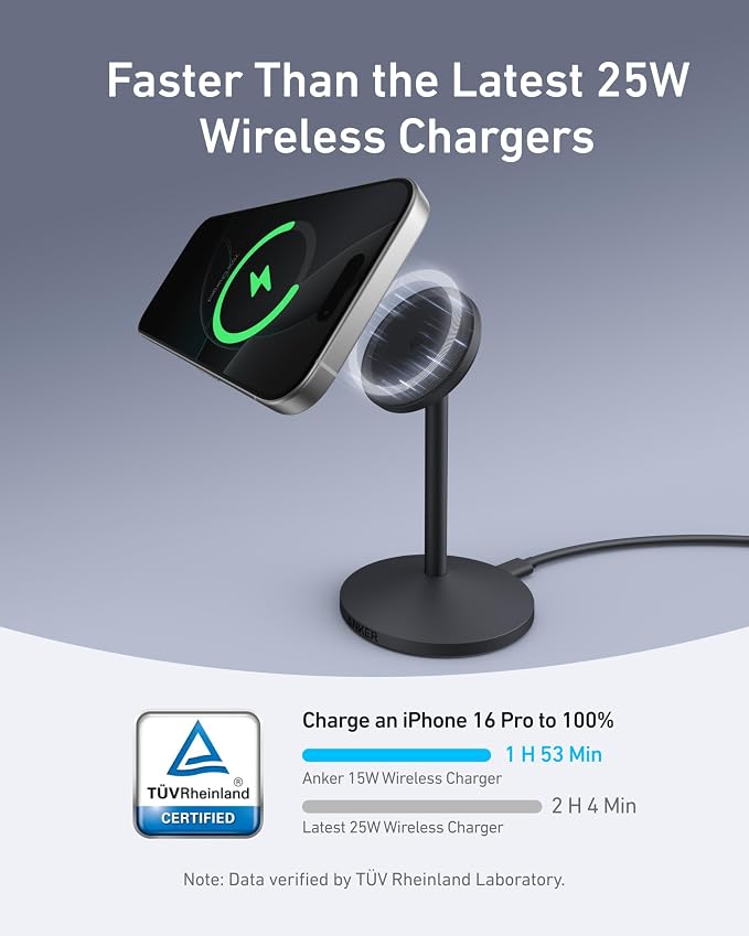 Anker MagGo iPhone 17 MagSafe Charger Compatible Stand, 15W Fast Magnetic - Image 3