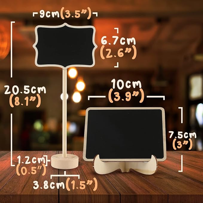 Mini Chalkboard Signs, 30 Pack Framed Small Chalk Board Food Labels - Image 2