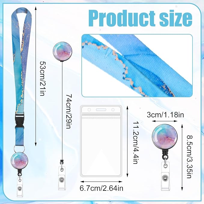 6 Pack Lanyards for Id Badges, Badge Lanyard Retractable Lanyard Detachable - Image 2