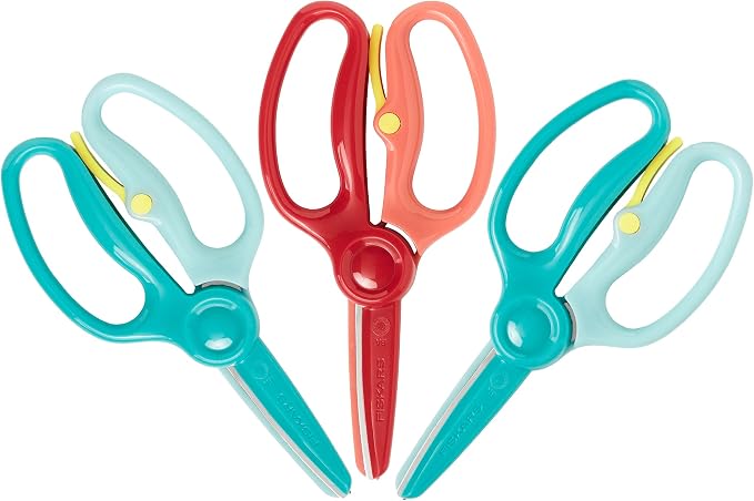 Fiskars Training Scissors for Preschoolers Ages 3+, Small Kids Safety Scissors by Fiskars