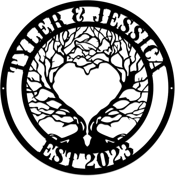 Personalized Valentines Day Metal Wall Sign, Custom Infinity Heart Love Couple by Unknown