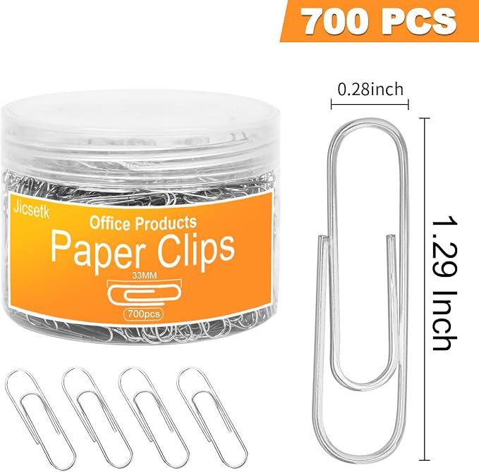 Medium Paper Clips, Paper Clip Medium Size, School and Teacher Supplies. - Image 2