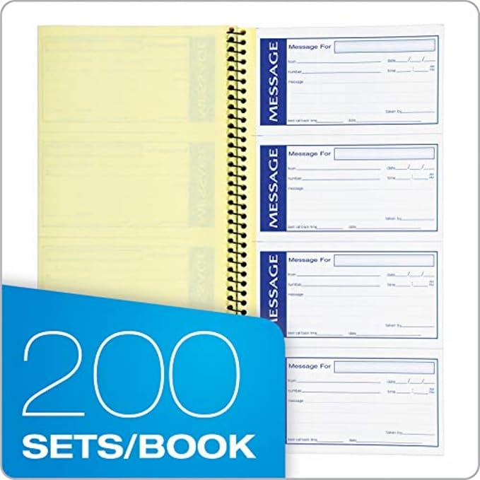 Adams Write 'N Stick Message Pad, Carbonless, 5-1/4" x 11", 200 Sets per Book - Image 3